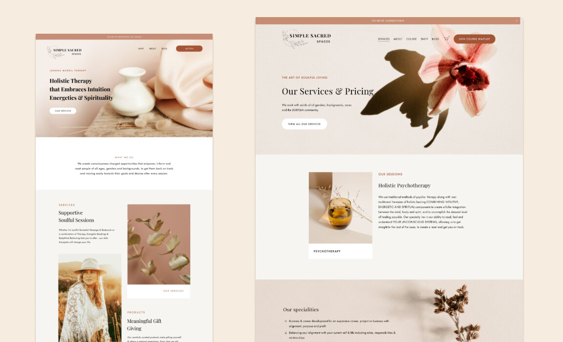 Design and develop a squarespace website