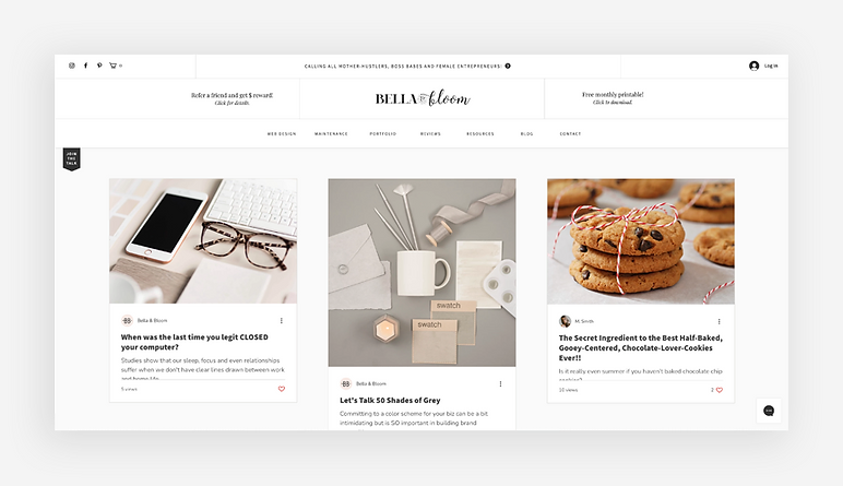Create website design or blog